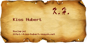 Kiss Hubert névjegykártya